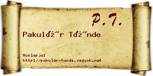 Pakulár Tünde névjegykártya